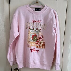 Sweet Holiday Vibes Pink embroidered Sweatshirt by Storybook Wishes